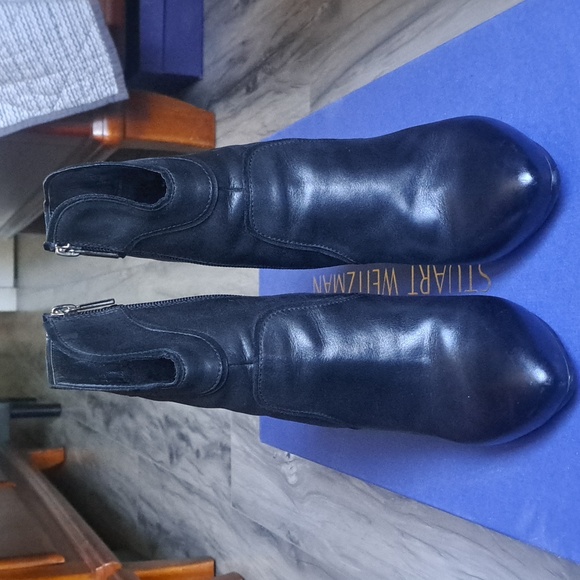 Winter heeled ankle boots, black leather, sz37 - Picture 2 of 6